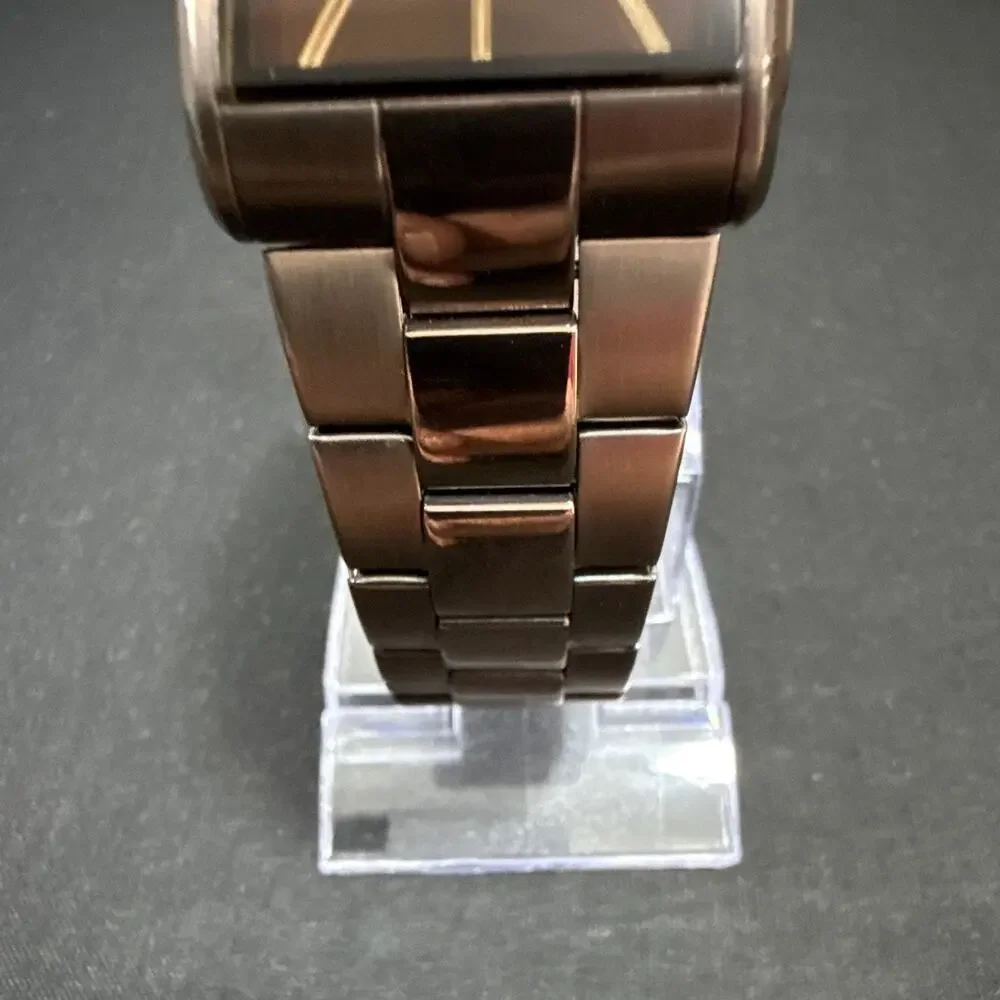 Mens Fossil FS-4679 Bronze Color 33mx50mm Rectangle Tank Wristwatch New Battery